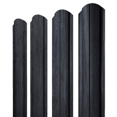 Штакетник Полукруглый Slim фигурный 0,45 Print Premium Grey Wood TwinColor