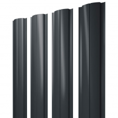 Штакетник Полукруглый Slim с прямым резом 0,5 Satin RAL 7016 антрацитово-серый