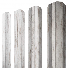 Штакетник М-образный А фигурный 0,45 Print Elite Snow Wood TwinColor
