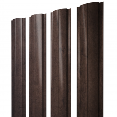 Штакетник Полукруглый Slim с прямым резом 0,45 Print Premium Antique Wood TwinColor