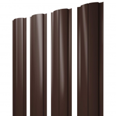 Штакетник Полукруглый Slim с прямым резом 0,45 Drap RAL 8017 шоколад