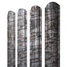Штакетник Полукруглый Slim фигурный 0,45 Print Elite Fine Stone TwinColor