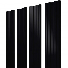 Штакетник Twin с прямым резом 0,5 Satin RAL 9005 черный