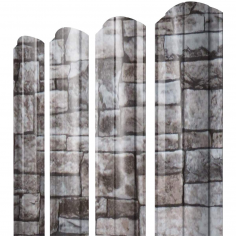 Штакетник Круглый фигурный 0,45 Print Elite Fine Stone TwinColor