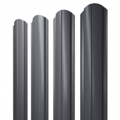Штакетник Полукруглый Slim фигурный 0,45 Drap-double TX RAL 7024 мокрый асфальт