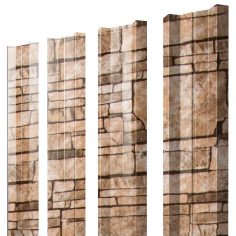 Штакетник М-образный А с прямым резом 0,45 Print Elite Sand Stone TwinColor
