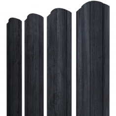Штакетник Круглый фигурный 0,45 Print Premium Grey Wood TwinColor
