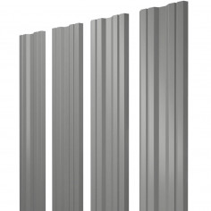 Штакетник Twin с прямым резом 0,5 Satin RAL 9006бело-алюминиевый