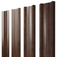 Штакетник М-образный А с прямым резом 0,45 Print Premium Antique Wood TwinColor
