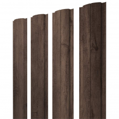 Штакетник Полукруглый Slim с прямым резом 0,45 Print Premium Almond Wood Fresh