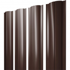 Штакетник Круглый с прямым резом 0,45 Drap TwinColor RAL 8017 шоколад