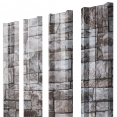 Штакетник М-образный А с прямым резом 0,45 Print Elite Fine Stone TwinColor