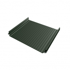 Кликфальц Pro Gofr Grand Line 0,5 GreenCoat Pural BT с пленкой на замках RR 11 темно-зеленый (RAL 60