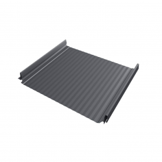 Кликфальц Pro Gofr Grand Line 0,5 PurPro с пленкой на замках RAL 7024 мокрый асфальт