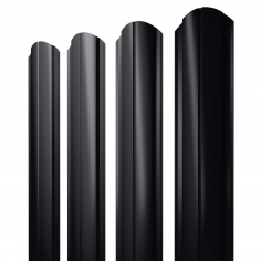 Штакетник Полукруглый Slim фигурный 0,45 PE-Double RAL 9005 черный