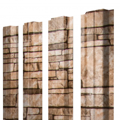 Штакетник П-образный A с прямым резом 0,45 Print Elite Sand Stone TwinColor