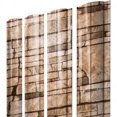 Штакетник Круглый с прямым резом 0,45 Print Elite Sand Stone TwinColor
