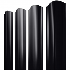 Штакетник Круглый фигурный 0,45 Drap-double TX RAL 9005 черный