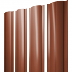 Штакетник Круглый с прямым резом 0,45 Drap ST RAL 8004 терракота