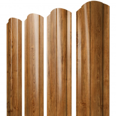 Штакетник Круглый фигурный 0,45 Print-Double Premium Golden Wood