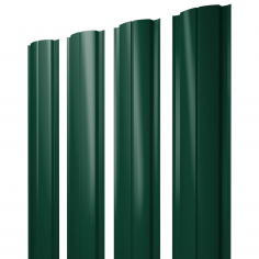 Штакетник Полукруглый Slim с прямым резом 0,45 Drap RAL 6005 зеленый мох