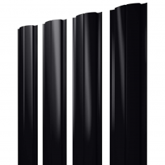 Штакетник Полукруглый Slim с прямым резом 0,5 Satin RAL 9005 черный