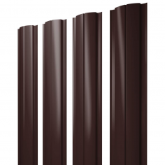 Штакетник Полукруглый Slim с прямым резом 0,5 GreenCoat Pural BT RR 887 шоколадно-коричневый (RAL 80