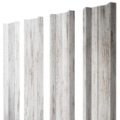 Штакетник М-образный А с прямым резом 0,45 Print Elite Snow Wood TwinColor
