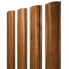 Штакетник Полукруглый Slim с прямым резом 0,45 Print Elite Golden Wood TwinColor