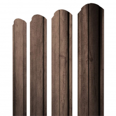Штакетник Полукруглый Slim фигурный 0,45 Print Premium Almond Wood Fresh